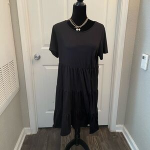 ZEAGOO- black t shirt dress